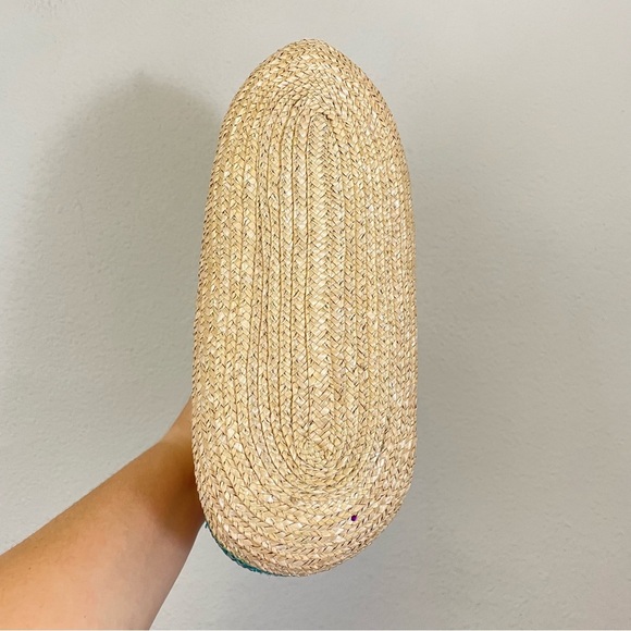 MULTICOLOR STRIPED SMALL STRUCTURED STRAW SUMMER PURSE - Picture 4 of 8